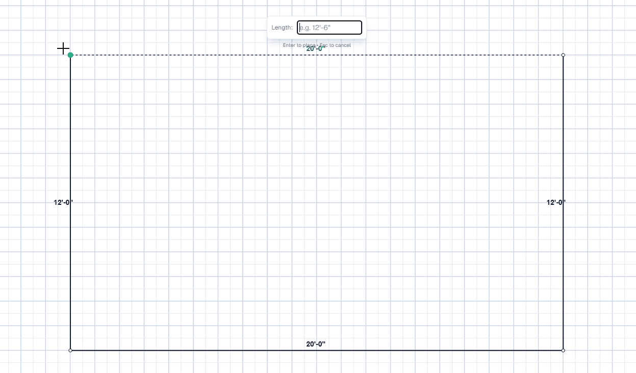 Drawing a deck shape against the house on the DeckBuild canvas